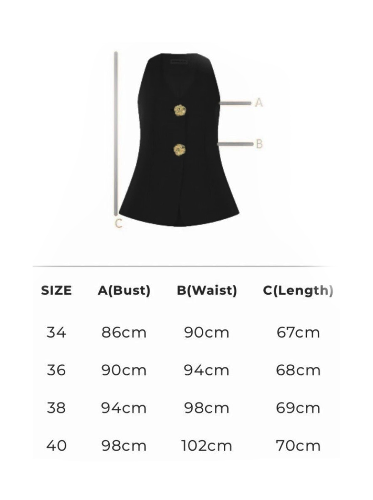 Kelly suit - Size Chart 1