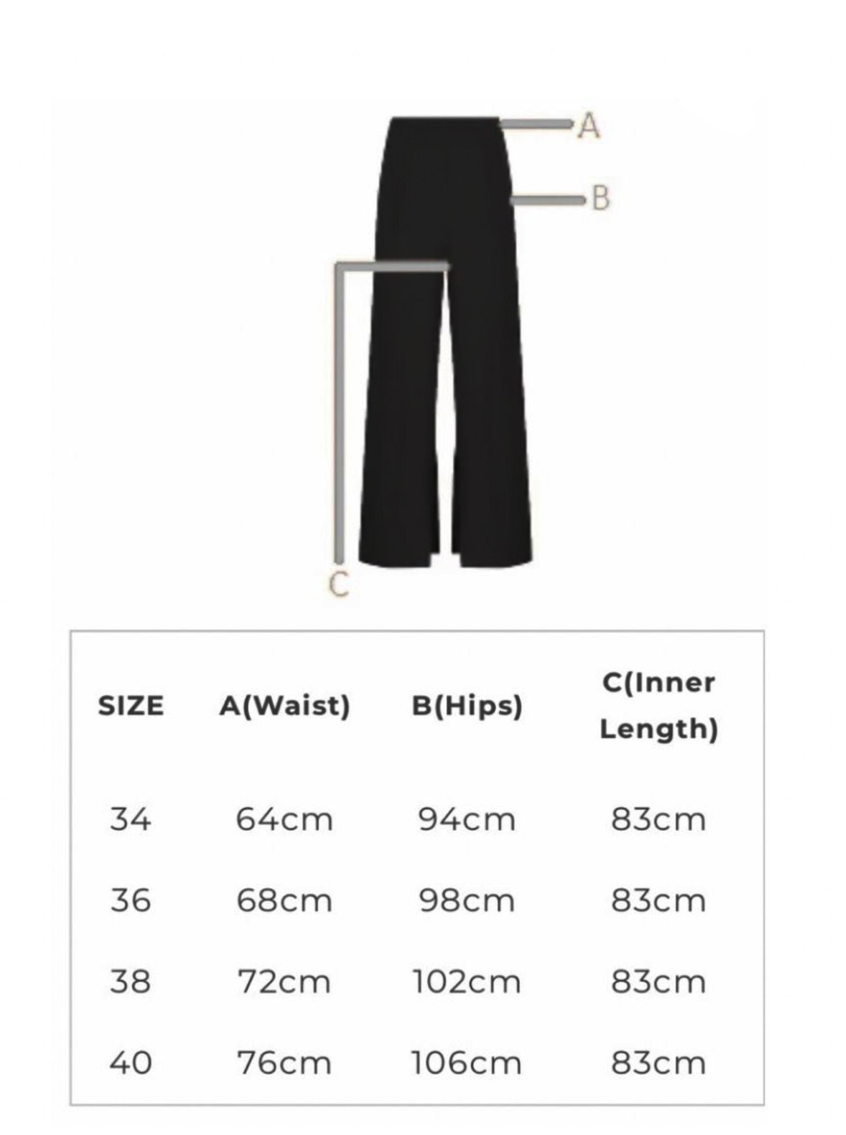 Kelly suit - Size Chart 2