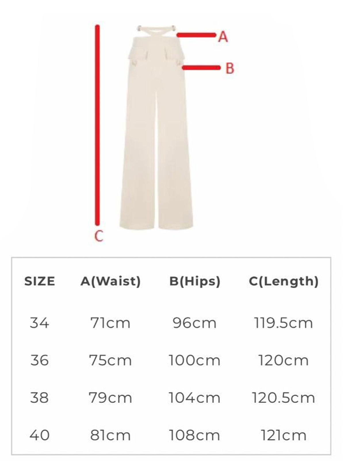 Loma Pants - Size Chart 1