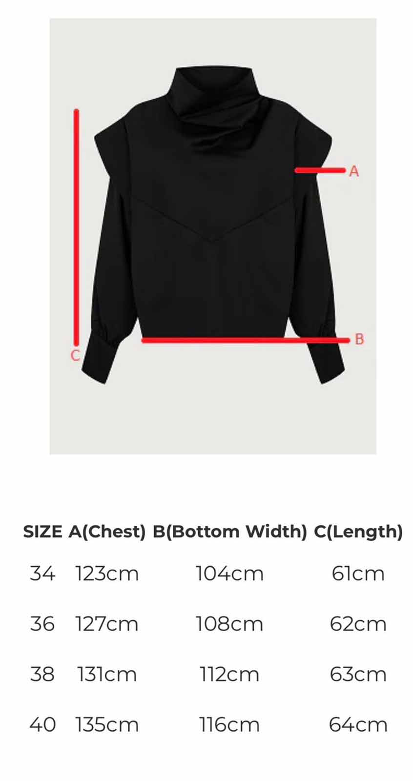 enna Suit - Size Chart 2