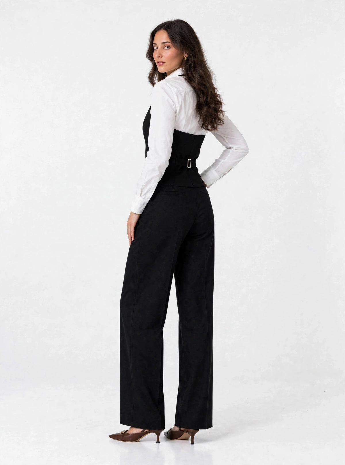 Noir Halter Vest - back three-quarter turn