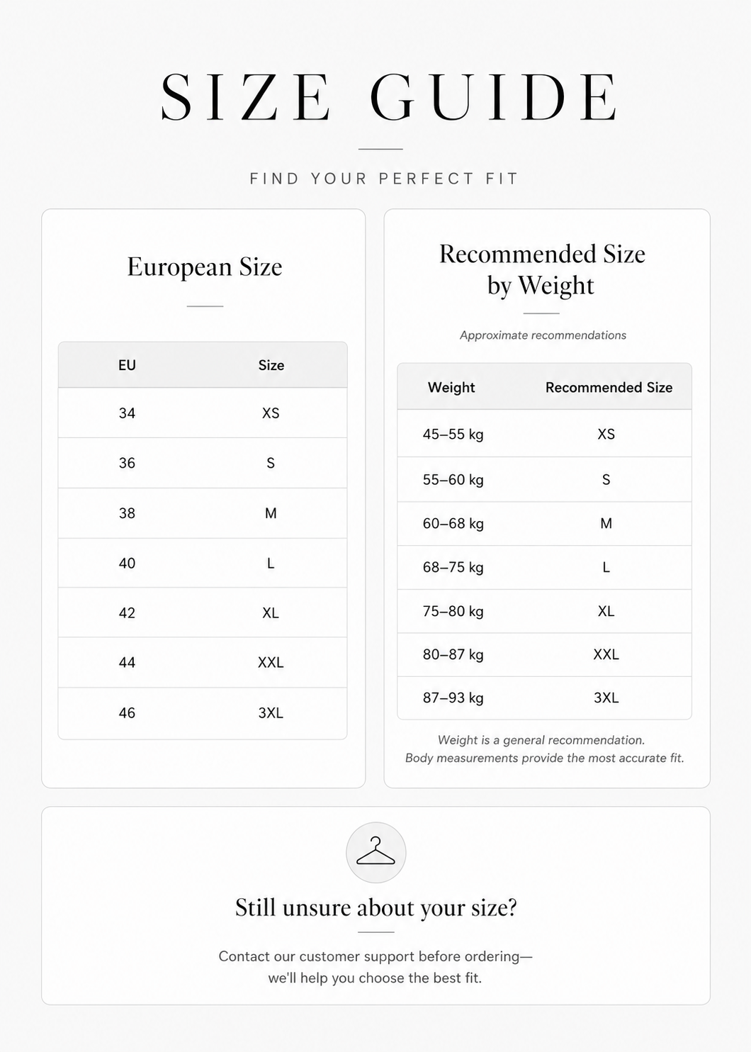 Tailored Cargo pants - Size Chart 1