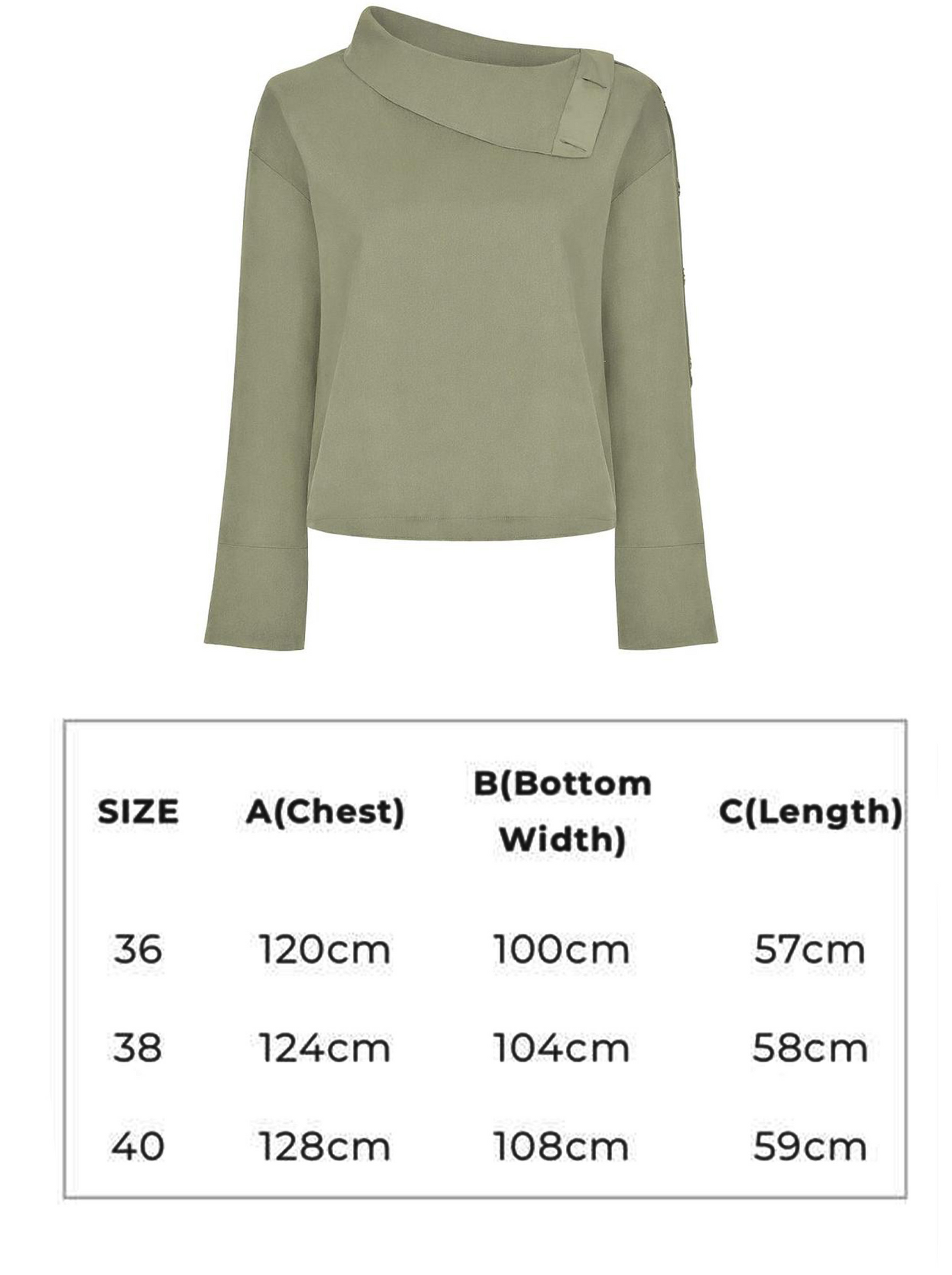 Dray Shirt Olive - Size Chart 1